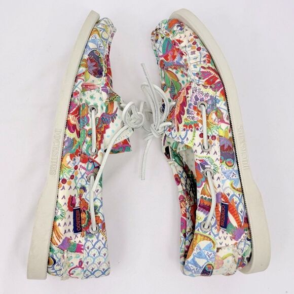 Sebago Colorful Canvas Dockside Deck Shoes in Grand Bazaar Print - Picture 9 of 15